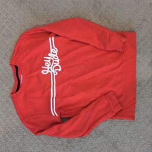 Red "Hey Dude" sweatshirt